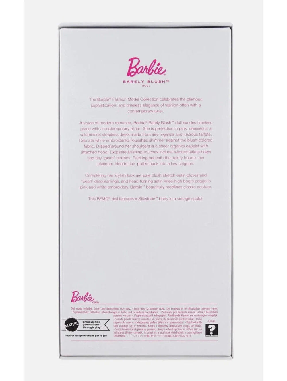 Barbie Fashion Model Collection Barely Blush Doll #5 (JJX49) New